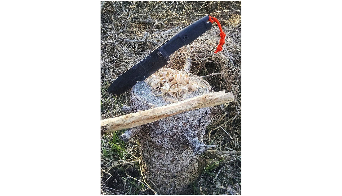 ONTOS BLACK KNIFE / BLACK SHEATH - robust survival knife