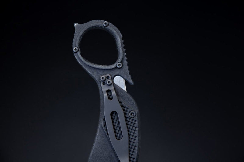 NIGHTMARE KARAMBIT BLACK- with a uniquely curved rescue blade
