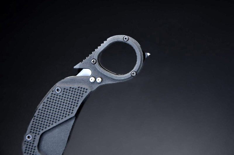 NIGHTMARE KARAMBIT STONE WASHED - don't leave home w/o this rescue knife