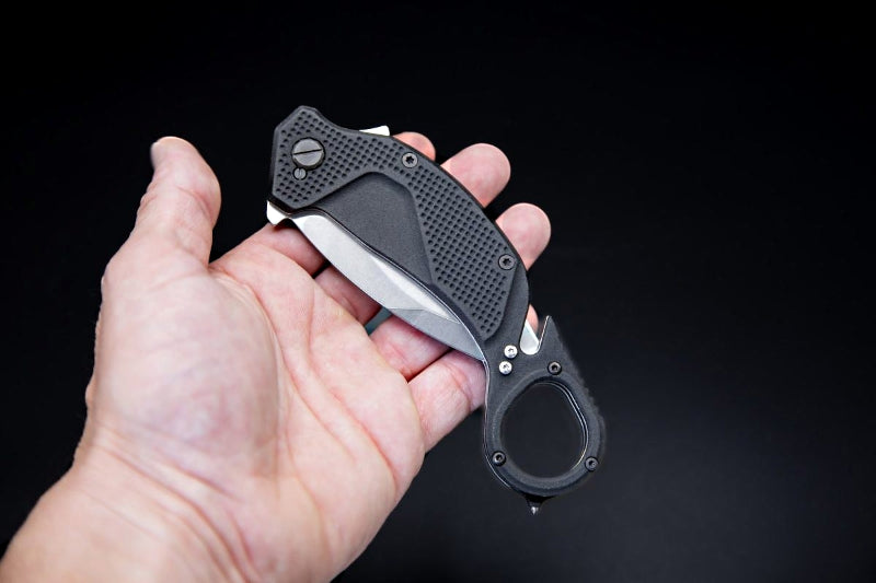 NIGHTMARE KARAMBIT STONE WASHED - don't leave home w/o this rescue knife